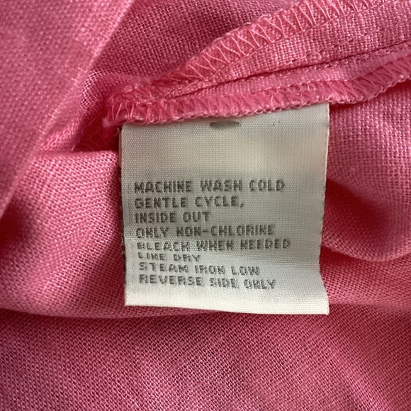 Erika Woman NWT Linen Blend Short Sleeve Button Down Shirt Size 1X  pink - Picture 7 of 8
